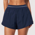 Padel Short High Waist Dames Marineblauw - Licht & Ademend