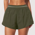 Padel Short High Waist Dames Donkergroen - Licht & Ademend