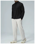 Padel Fleece Longsleeve Zwart - Thermisch & Minimalistisch