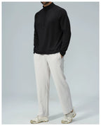 Padel Fleece Longsleeve Zwart - Thermisch & Minimalistisch