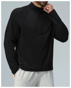 Padel Fleece Longsleeve Zwart - Thermisch & Minimalistisch