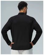 Padel Fleece Longsleeve Zwart - Thermisch & Minimalistisch