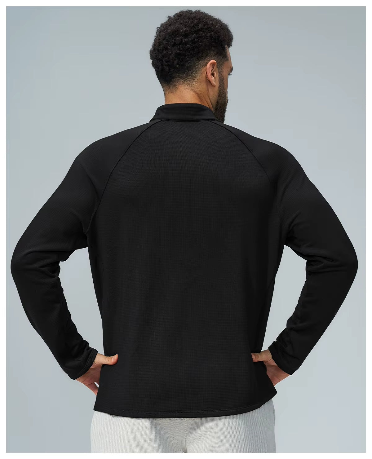 Padel Fleece Longsleeve Zwart - Thermisch & Minimalistisch