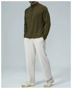 Padel Fleece Longsleeve Olijfgroen - Thermisch & Minimalistisch