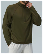 Padel Fleece Longsleeve Olijfgroen - Thermisch & Minimalistisch