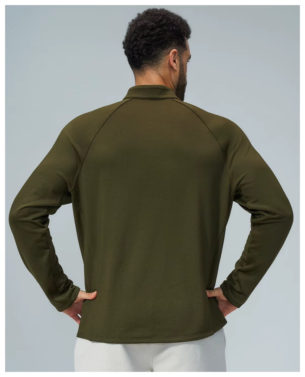 Padel Fleece Longsleeve Olijfgroen - Thermisch & Minimalistisch