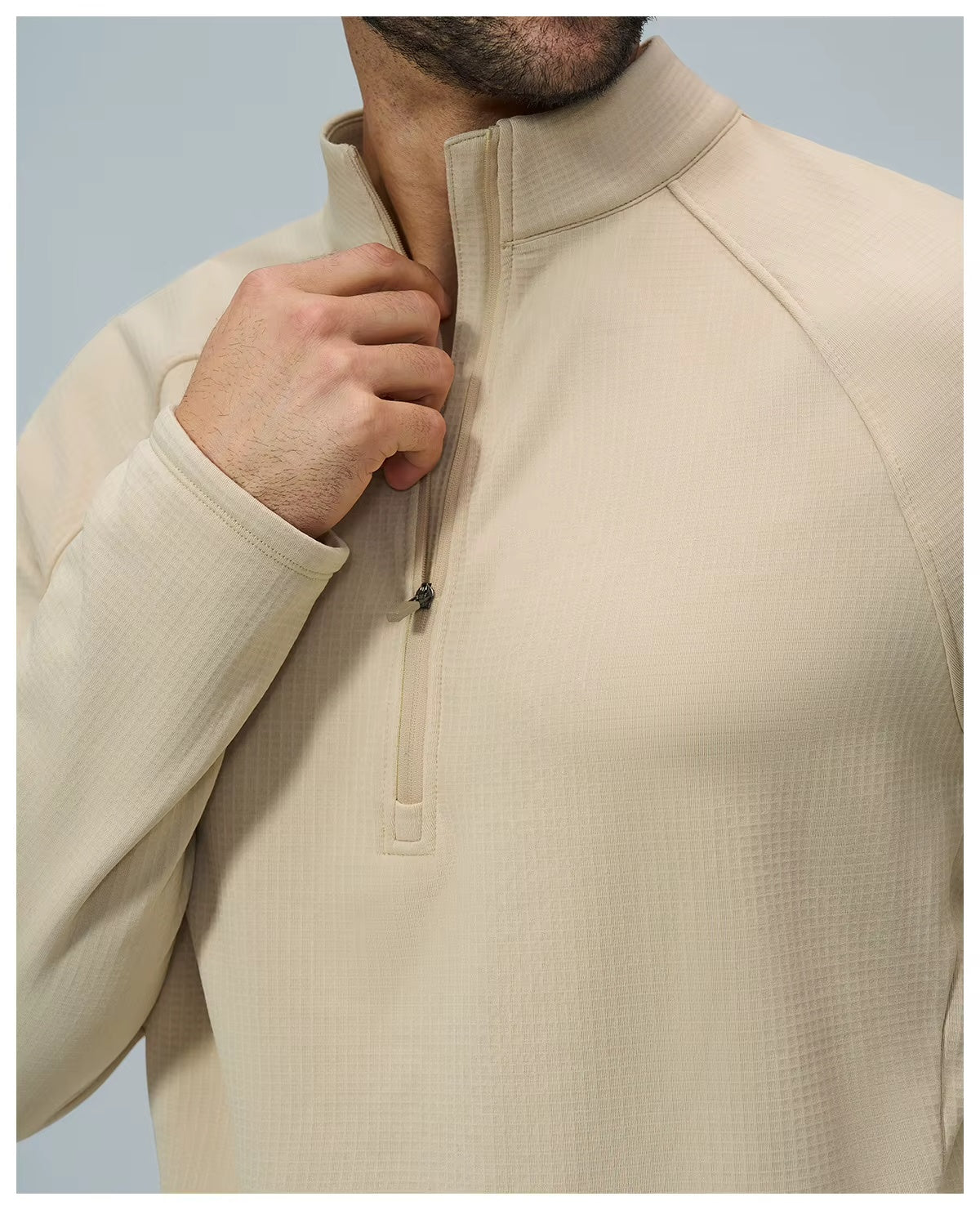 Padel Fleece Longsleeve Beige - Thermisch & Minimalistisch