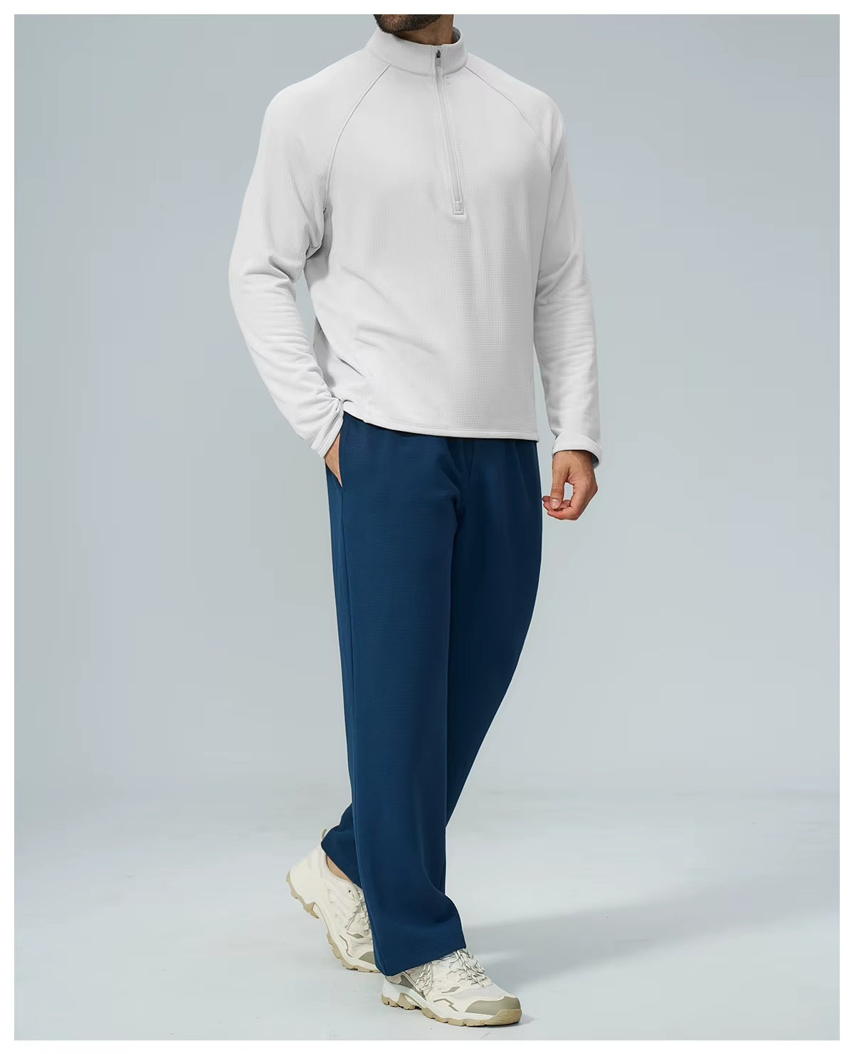 Padel Fleece Longsleeve Wit - Thermisch & Minimalistisch