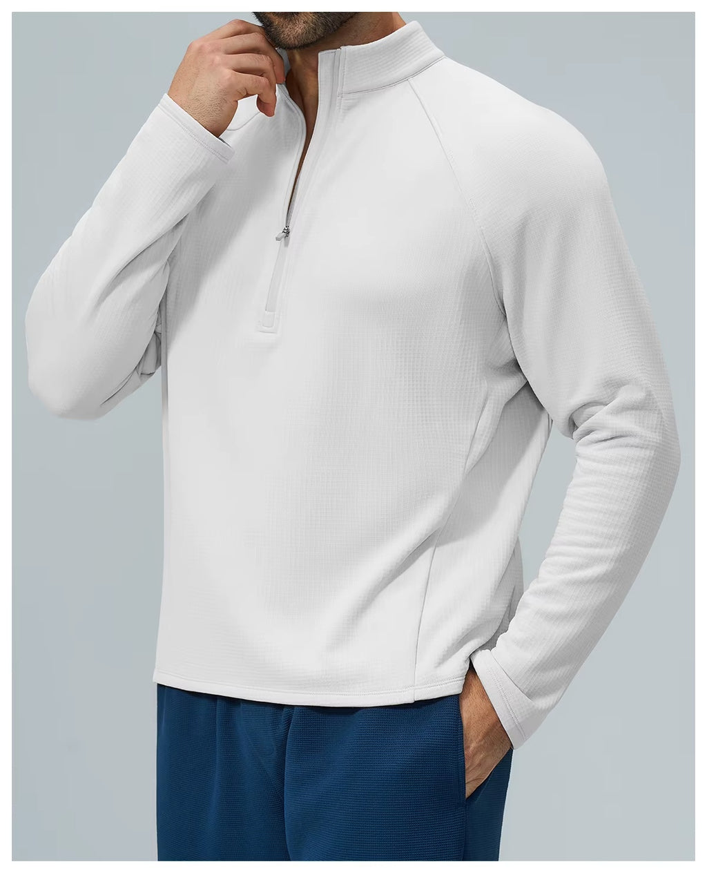 Padel Fleece Longsleeve Wit - Thermisch & Minimalistisch