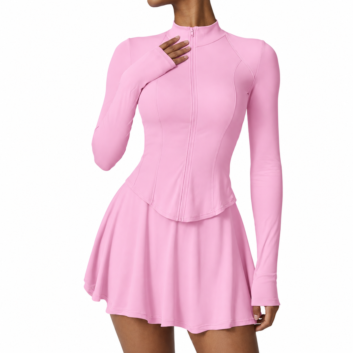 Padel Set Dames Roze - Minimalistisch Design (Vest + Rokje)