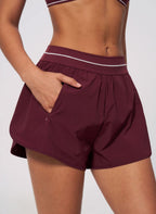 Padel Short High Waist Dames Rood - Licht & Ademend