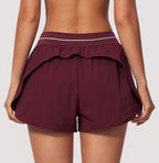 Padel Short High Waist Dames Rood - Licht & Ademend