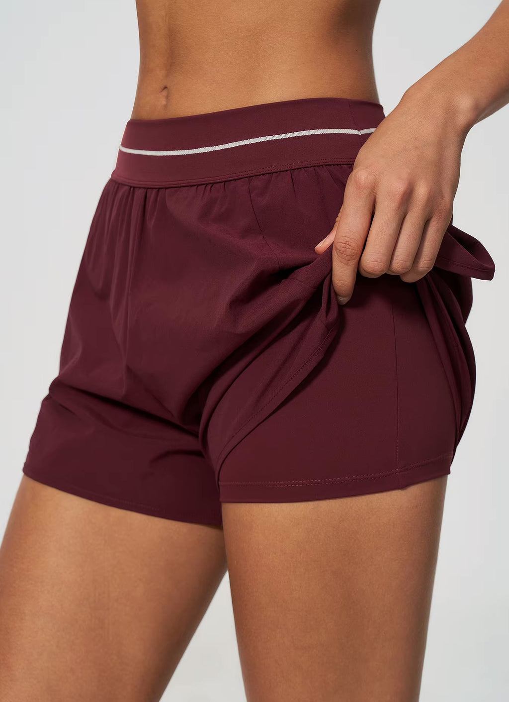 Padel Short High Waist Dames Rood - Licht & Ademend